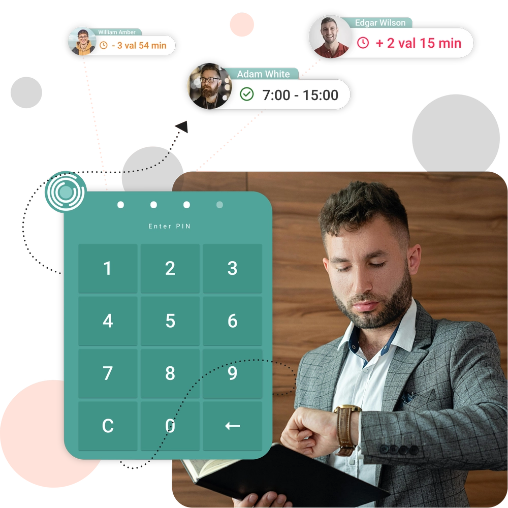 TimeClock functionality in OPTAS software