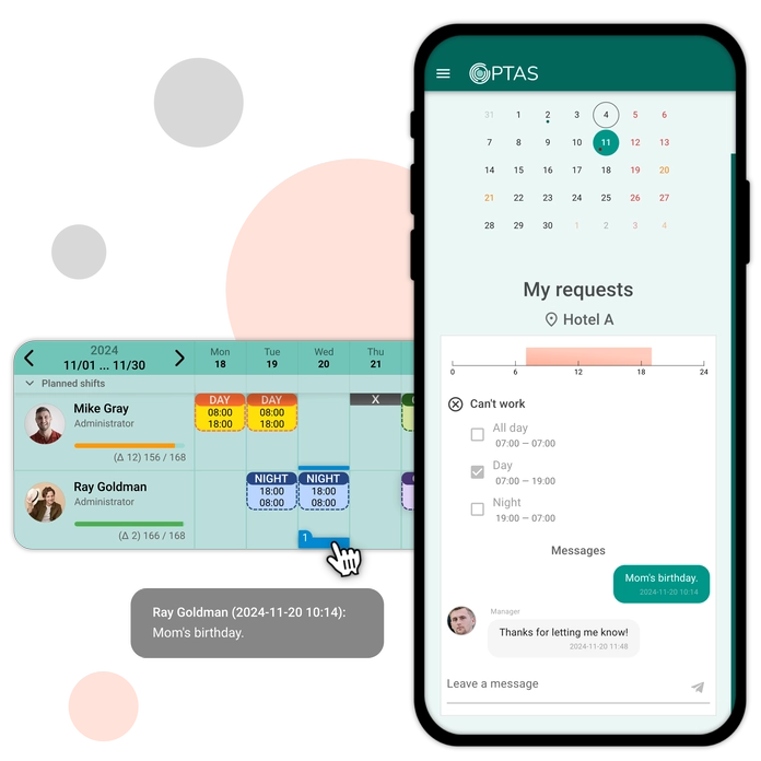 Employee availability requests collection and approval feature}